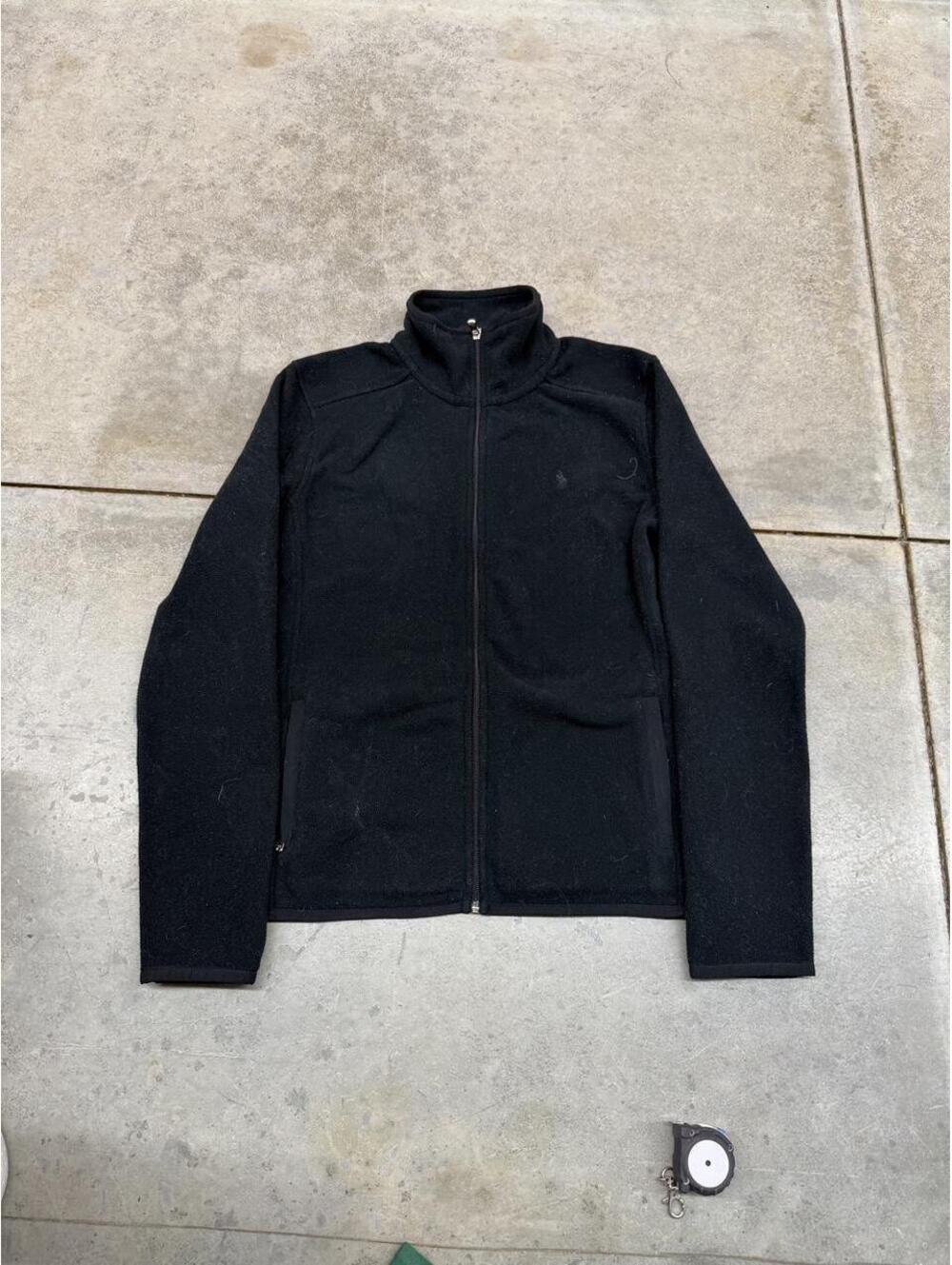 vintage polo ralph lauren sport black full zip fleece jacket size large WOMENS